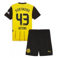 Camisa de Futebol Borussia Dortmund Jamie Bynoe-Gittens #43 Equipamento Principal Infantil 2024-25 Manga Curta (+ Calças curtas)